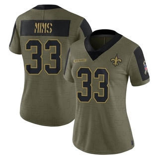 Limited Jordan Mims Women's New Orleans Saints 2021 Salute To Service Jersey - Olive