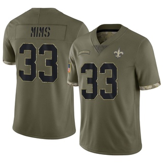 Limited Jordan Mims Youth New Orleans Saints 2022 Salute To Service Jersey - Olive