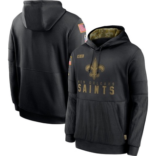 Men's New Orleans Saints 2020 Salute to Service Sideline Performance Pullover Hoodie - Black