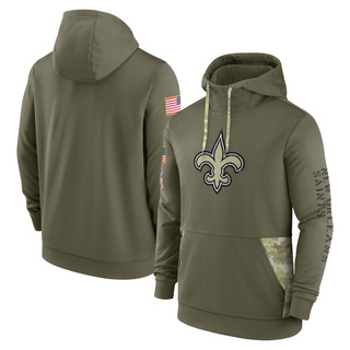 Men's New Orleans Saints 2022 Salute to Service Therma Performance Pullover Hoodie - Olive