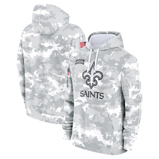 Men's New Orleans Saints 2024 Salute to Service Club Fleece Pullover Hoodie - Arctic Camo