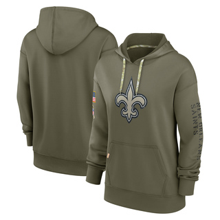 Women's New Orleans Saints 2022 Salute to Service Performance Pullover Hoodie - Olive