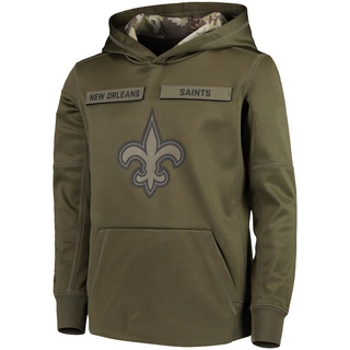 Youth New Orleans Saints 2018 Salute to Service Pullover Performance Hoodie - Green